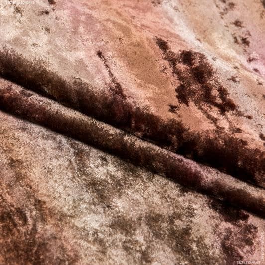 Ткани для декоративных подушек - Велюр Эмили цвет коричневый медь