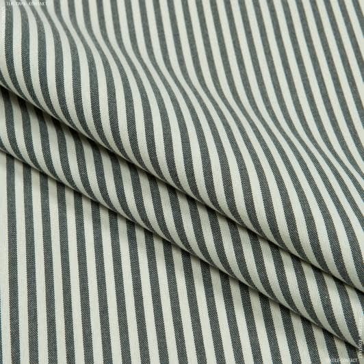 Тканини для чохлів на стільці - Декоративна тканина Рустікана смуга вузька чорна