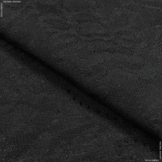 Ткани для скатертей - Ткань с акриловой пропиткой Висконти черный