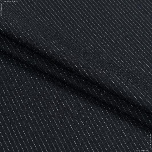Тканини креп - Костюмний креп дрібна смужка біла на чорному