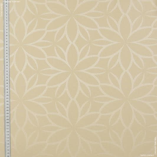 Ткани портьерные ткани - Портьерная ткань Муту /MUTY-84 цветок цвет топленое молоко
