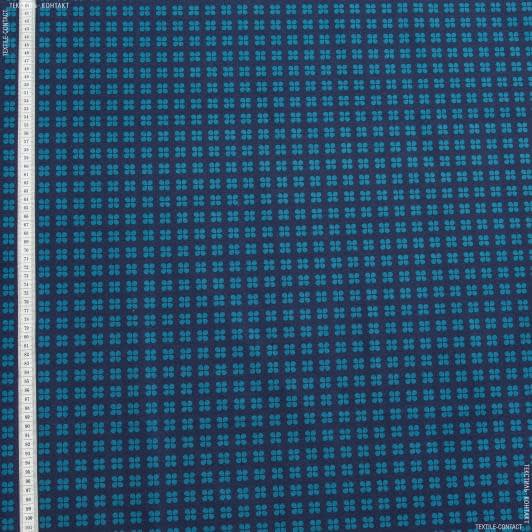 Ткани для декоративных подушек - Экокоттон цветочки, т.голубая бирюза