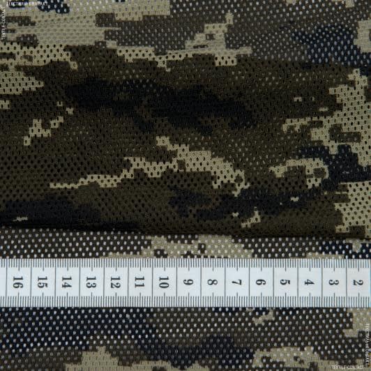 Ткани для футболок - Сетка трикотажная камуфляж пиксель БРАК