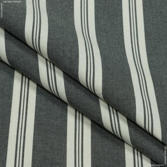 Ткани horeca - Декоративная ткань Рустикана полоса широкая черная