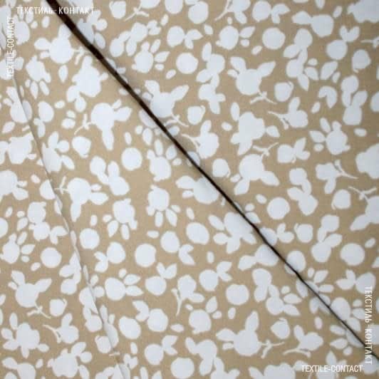 Тканини бавовняні сумішеві - Декоративна тканина Пітті квіточки бежева