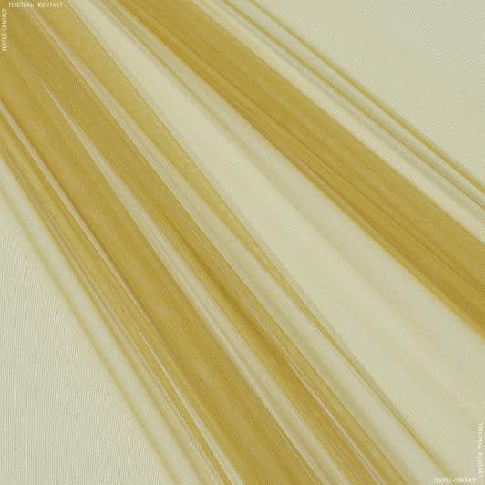 Тканини гардинні тканини - Тюль сітка міні Грек колір гірчиця