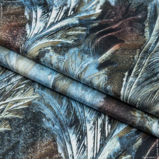 Ткани портьерные ткани - Декоративная ткань фарид степная трава/ farid  голубой,коричневый