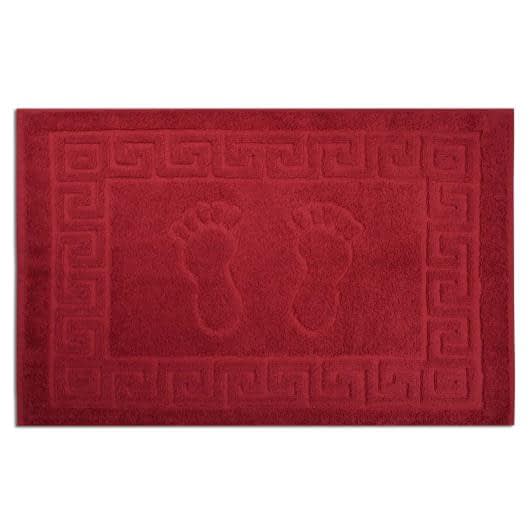 Ткани махровые полотенца - Полотенце махровое "Ножки" 50х70 красный