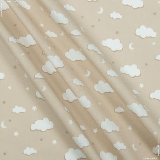 Тканини для дитячої постільної білизни - Бязь набивна хмари бежева