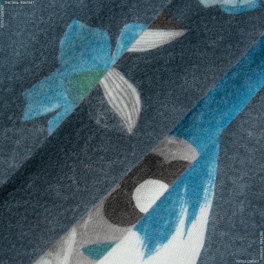 Тканини для костюмів - Трикотаж Irvina купон натюрморт синій/чорний/сірий