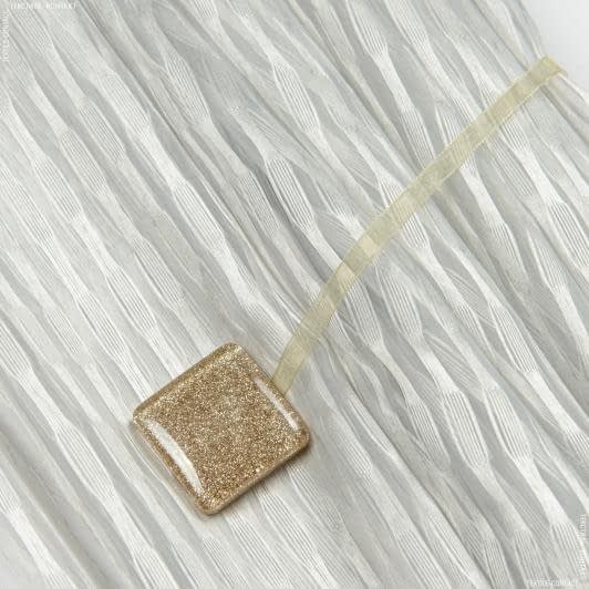 Ткани фурнитура для дома - Магнитный подхват Танго на тесьме золотой 40х40 мм