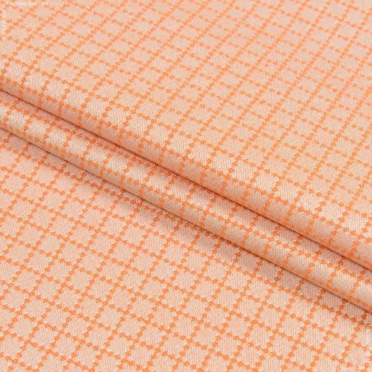 Тканини для декоративних подушок - Тканина для скатертин жакард Долмен помаранчева СТОК