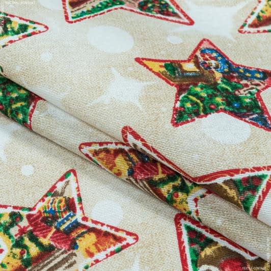 Ткани для пэчворка - Декоративная новогодняя ткань звезды