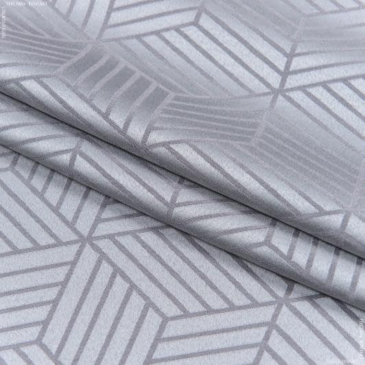 Тканини для покривал - Декоративна тканина Гексагон геометрія сіро-сизий