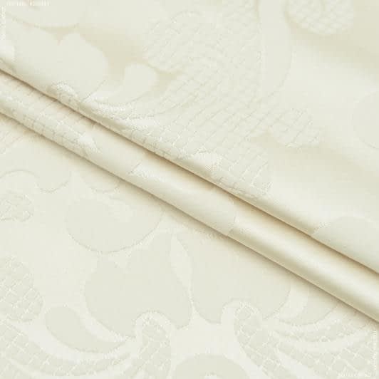 Ткани портьерные ткани - Декоративная ткань Люда вензель цвет крем-брюле