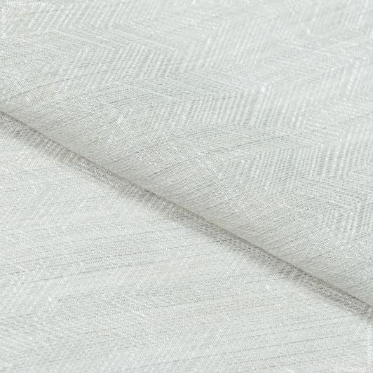 Ткани для тюли - Тюль рогожка Зиг-заг цвет крем с утяжелителем