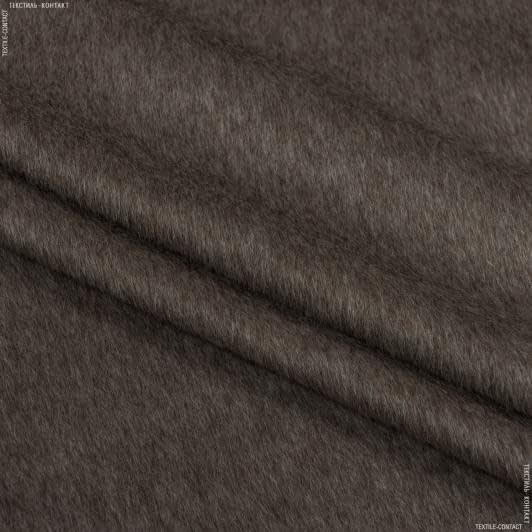 Ткани для верхней одежды - Пальтовая с ворсом меланж коричнево-серый