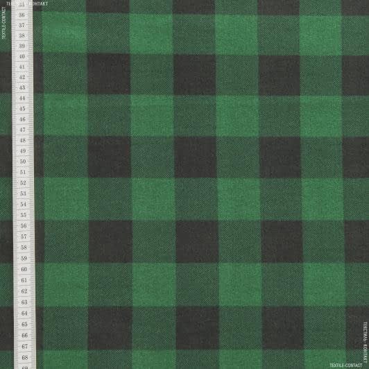 Ткани для рубашек - Фланель рубашечная зелено-черная клетка