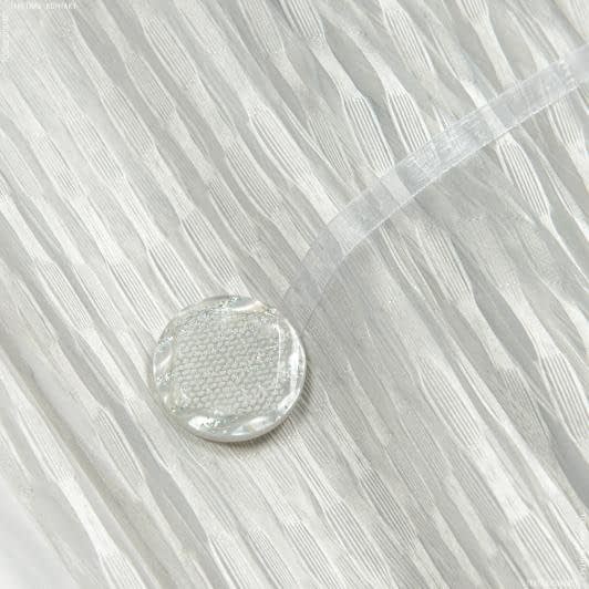 Ткани фурнитура для дома - Магнитный подхват Танго на тесьме белый, d 35 мм