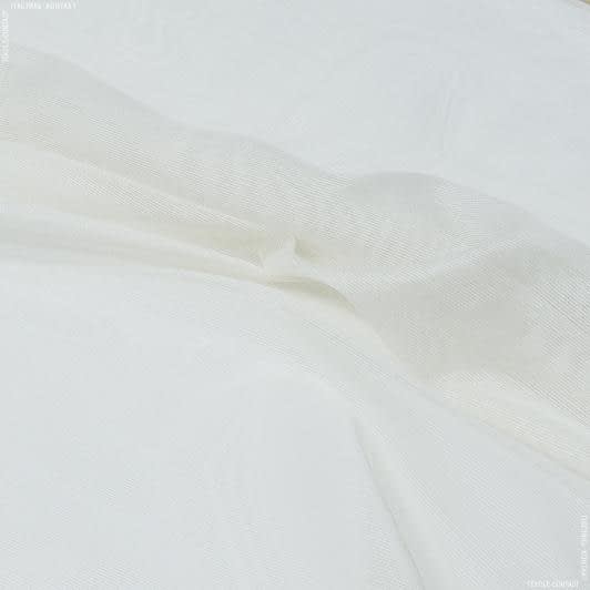 Тканини гардинні тканини - Тюль сітка блиск Анкара колір крем з обважнювачем