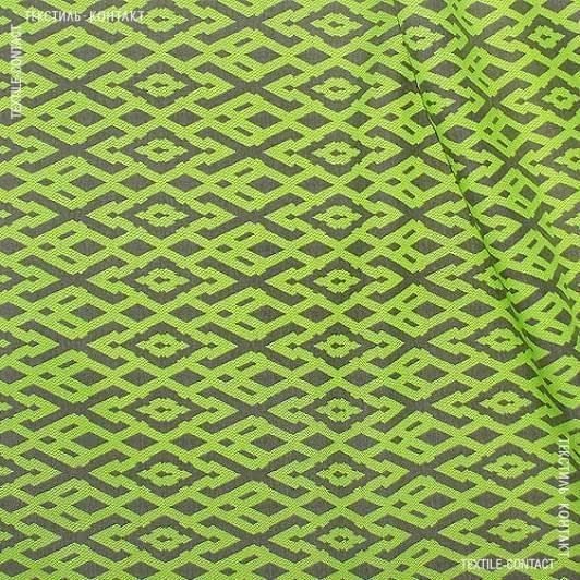 Ткани портьерные ткани - Декоративная ткань Дайнис-2 беж ярко салатовый