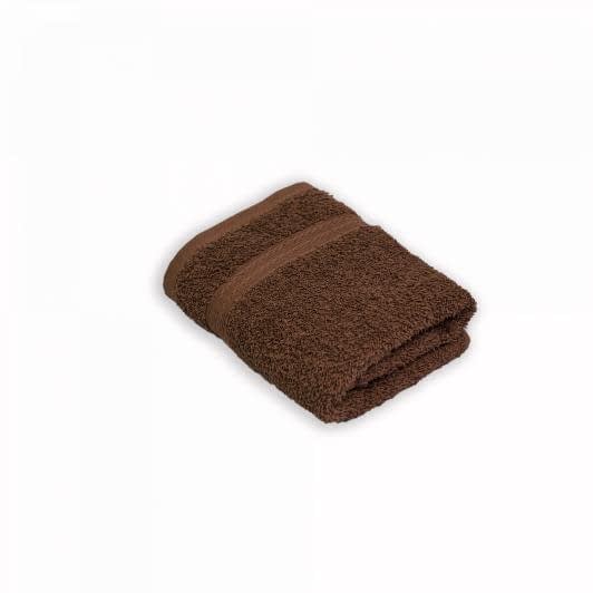 Ткани махровые полотенца - Полотенце махровое с бордюром  40х70 кофейный