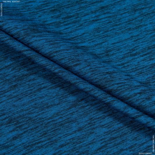 Тканини для блузок - Трикотаж меланж темно-блакитний