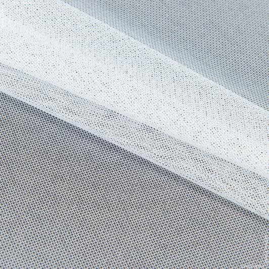 Тканини гардинні тканини - Тюль сітка Ізмір біла з обважнювачем