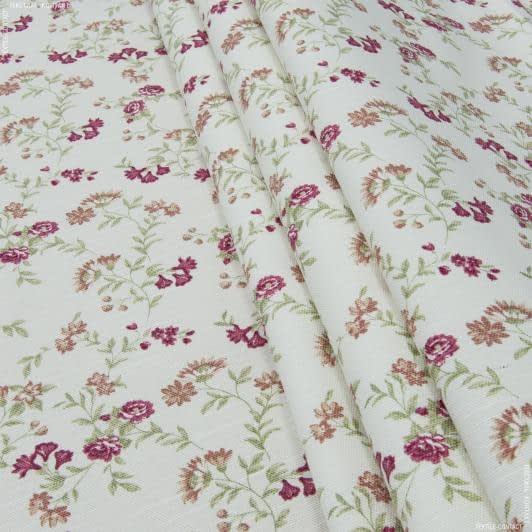 Тканини для декору - Декоративна тканина Саймул Манчестер квіти дрібні темно фрезові