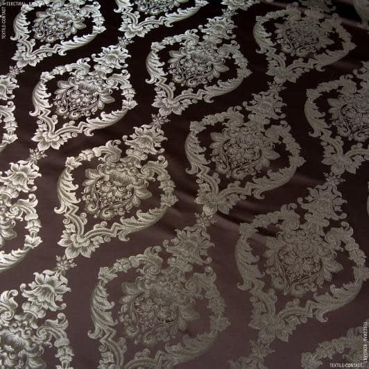 Тканини портьєрні тканини - Жакард Ріо/RIO вензель коричнев.св.золото