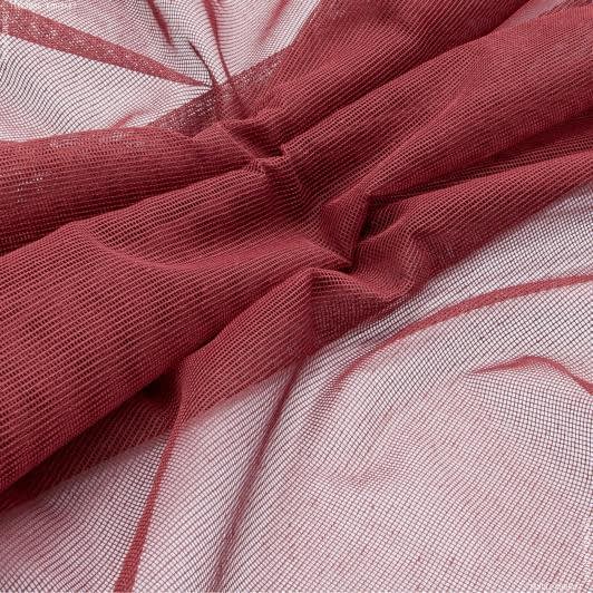Тканини гардинні тканини - Тюль сітка Крафт колір лісова ягода з обважнювачем