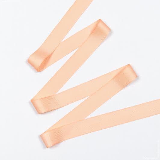 Ткани тесьма - Репсовая лента Грогрен  цвет персиковый 30 мм
