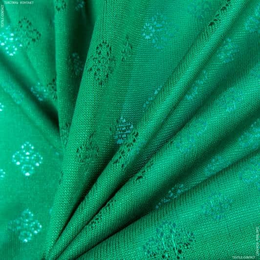Ткани для блузок - Трикотаж с люрексом зеленый