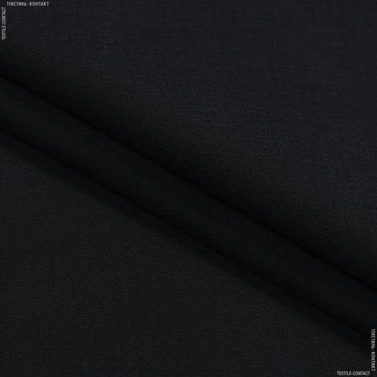Ткани хлопок - Декоративная ткань Панама софт черно-синяя