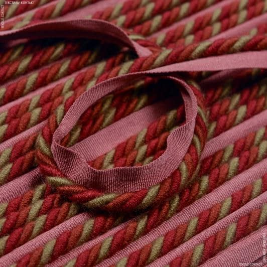 Тканини для декору - Шнур окантовочний тонкий матовий бордовий, т.бежевий, теракотовий d =5мм