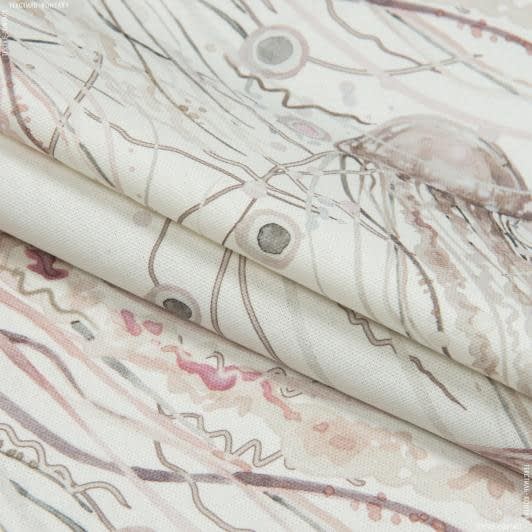 Ткани хлопок - Декоративная ткань Самарканда океан медузы розовые