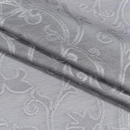 Тканини гардинні тканини - Гардинне полотно ДАЛМА вензель ,купон / сіро-сизий