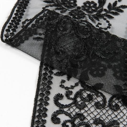 Ткани для тильд - Декоративное  кружево Агат  черный 14 см