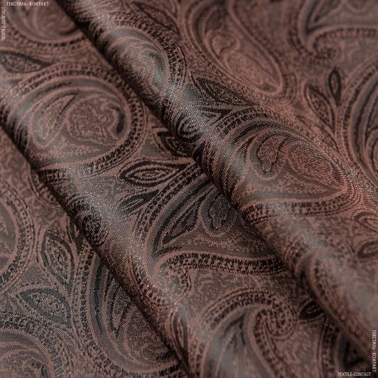 Тканини підкладкова тканина - Підкладковий жакард огірки коричневий хамелеон