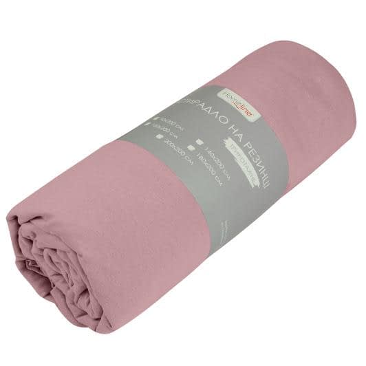 Тканини готові вироби - Простирадло трикотажне на резинці 160х200 рожевий