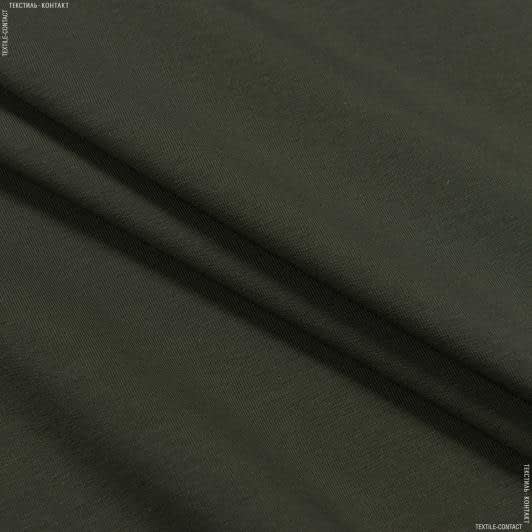 Тканини для спортивного одягу - Футер-стрейч двухнитка темний хакі