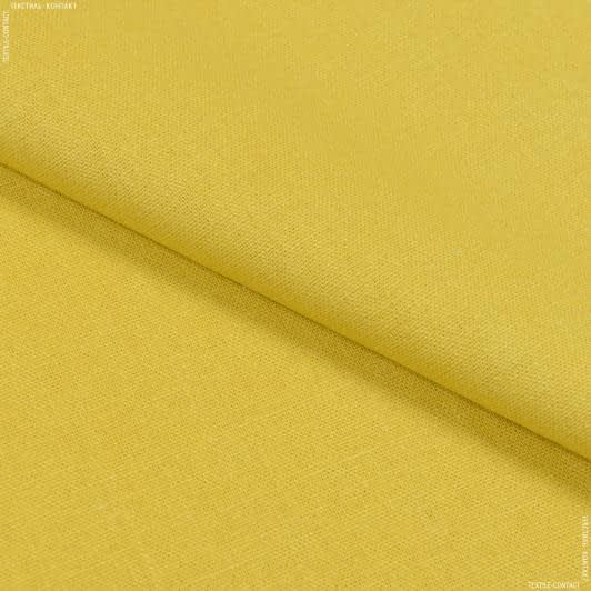 Тканини портьєрні тканини - Декоративний Льон гірчичний