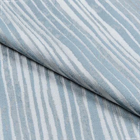 Ткани жаккард - Декоративная ткань Камила полоски серо-голубой,св.серый