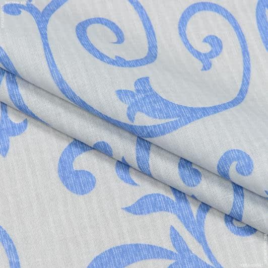 Ткани для постельного белья - Бязь набивная ТКЧ вензель синий