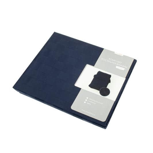 Ткани комплект постельного белья - Евро комплект постельного белья сатин "Комби" синий