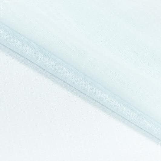 Ткани ненатуральные ткани - Тюль кисея Мила имитация льна св.голубая с утяжелителем