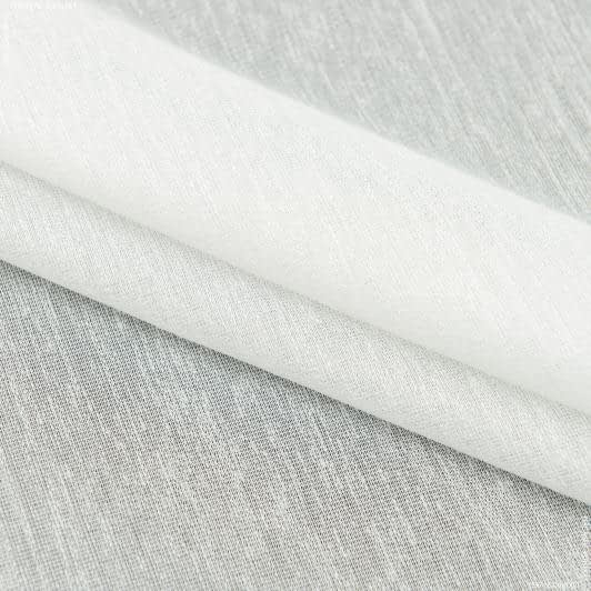 Ткани для тюли - Тюль кисея Сильвия имитация льна молочная с утяжелителем