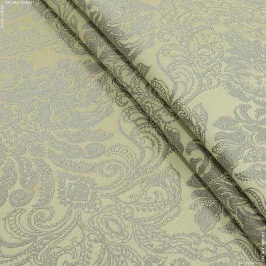 Ткани для декора - Портьерная ткань Респект оливково-золотой