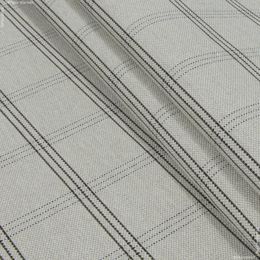 Тканини для перетяжки меблів - Декоративна тканина Оскар клітинка беж,чорний