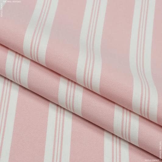 Ткани портьерные ткани - Декоративная ткань Рустикана полоса широкая розовая